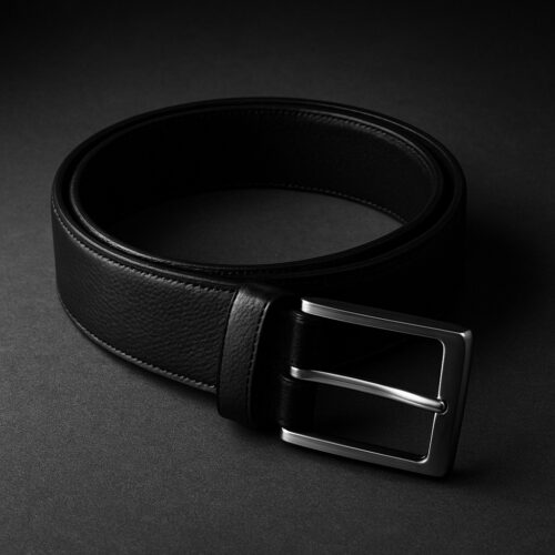 Luxury leather belt with buckle black – GoGentleman