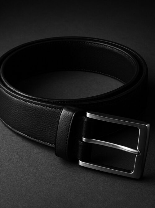 Luxury leather belt with buckle black – GoGentleman