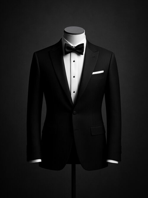 Luxury slim-fit men’s tuxedo in black and white – GoGentleman