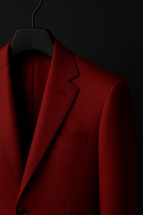 Tailored red suit jacket with lapel detail – GoGentleman
