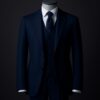 Luxury navy blue three-piece suit with vest – GoGentleman