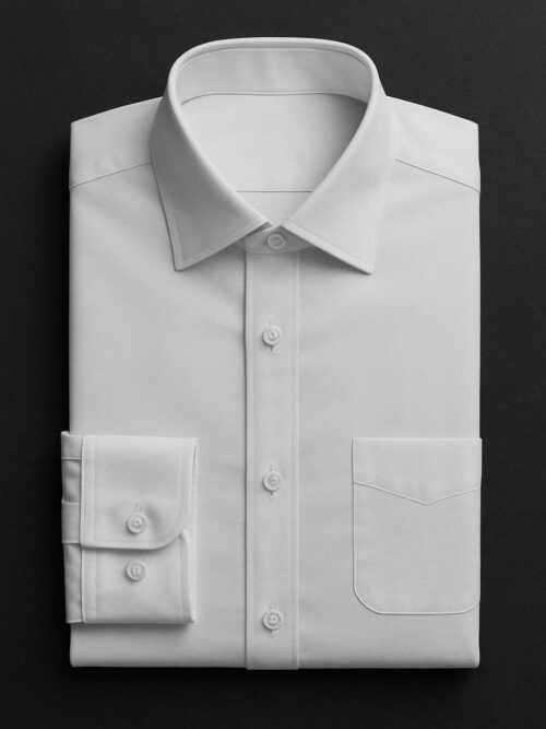 Premium white dress shirt neatly folded – GoGentleman