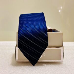 Men's Royal Blue Textured Silk Tie with Matching Pocket Square