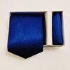 Men's Royal Blue Textured Silk Tie with Matching Pocket Square