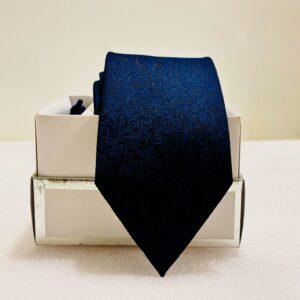 Premium Midnight Navy Blue Jacquard Paisley Tie