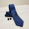 Premium Midnight Navy Blue Jacquard Paisley Tie