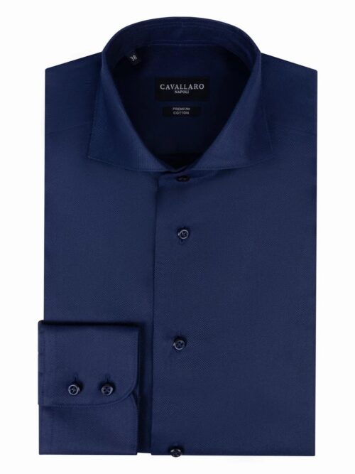 GoGentleman Signature Navy Blue Formal Shirt